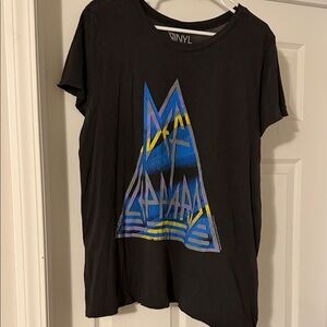 Torrid Black Tee with Blue and Yellow Graphic